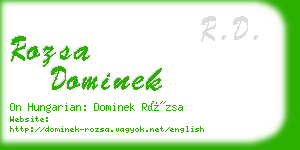 rozsa dominek business card